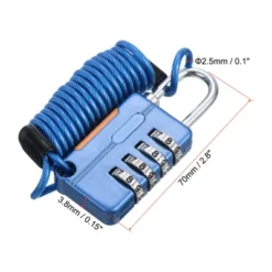 Unique Bargains Gym Locker Backpack Suitcase 4 Digit Combination Padlock With Spring Cable