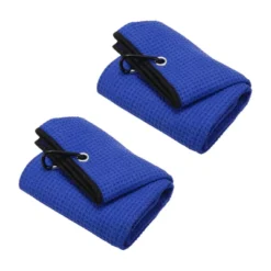 Unique Bargains Super Absorbent Waffle Pattern Tri-Fold Microfiber Golf Towels With D Clips 20"x16" 2 Pcs -Outdoor Sports Series GUEST c2788e3d 7e4b 4dcb a789 72e9b6b041ac