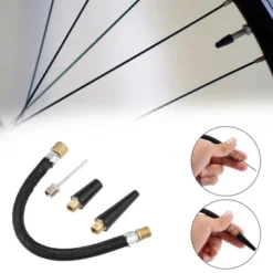 Unique Bargains Bicycle Air Pump With Needle Nozzle Hose Black 1 Set