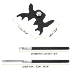 Unique Bargains Stainless Steel Silicone Handle Retractable Billiards Cue Stick Bridge