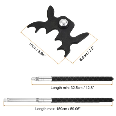 Unique Bargains Stainless Steel Silicone Handle Retractable Billiards Cue Stick Bridge 1 Unique Bargains Stainless Steel Silicone Handle Retractable Billiards Cue Stick Bridge