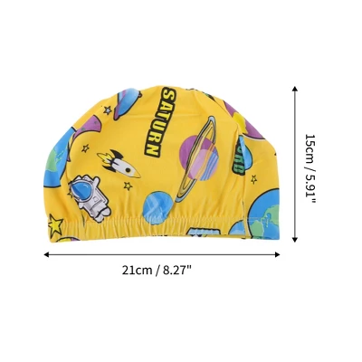 Unique Bargains Polyester Planet Pattern Swim Cap 5.91"x8.27" Yellow Blue 1 Pc 3 Unique Bargains Polyester Planet Pattern Swim Cap 5.91"x8.27" Yellow Blue 1 Pc - Image 3