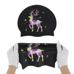 Unique Bargains Silicone Sika Deer Pattern Waterproof Swim Cap 1 Pc -Outdoor Sports Series GUEST c480255c 7434 450d 8939 1c3965a06e70