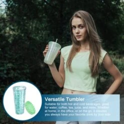 Unique Bargains Acrylic Double Wall Spill-Proof Lid Transparent Sequins Straw Tumbler -Outdoor Sports Series GUEST c48b1c1a 20d0 434b a33d fd3709f9010c