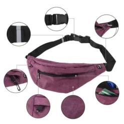 Unique Bargains Crossbody Fanny Pack With 4 Pockets Purple 1 Pc -Outdoor Sports Series GUEST c4abe53d 71f7 4f35 8d1e b298772f5ad7