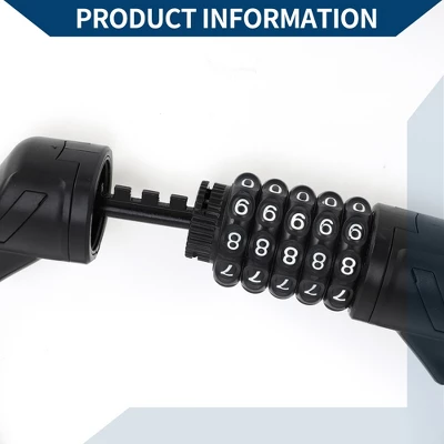 Unique Bargains Bicycle Padlock Cable Spiral Lock 5 Digit Resettable Bike Cable Lock Black 2 Unique Bargains Bicycle Padlock Cable Spiral Lock 5 Digit Resettable Bike Cable Lock Black - Image 2