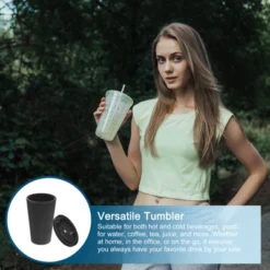 Unique Bargains Acrylic Double Wall Straw Tumbler With Lid -Outdoor Sports Series GUEST c62c6b2e 3b89 44ab ba46 1048c91d1c58