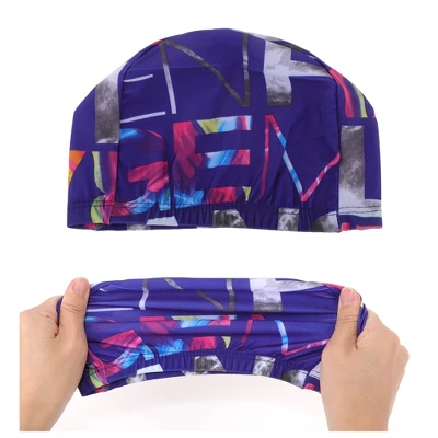 Unique Bargains Elasticity Word Pattern Swim Cap 5.91"x8.27" 1 Pc 4 Unique Bargains Elasticity Word Pattern Swim Cap 5.91"x8.27" 1 Pc - Image 4