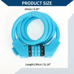 Unique Bargains Extended Bicycle Padlock Cable Lock Spiral Resettable 5 Digit Bike Lock Blue Set -Outdoor Sports Series GUEST c7758cf6 f2ba 4298 bfe5 ed6a24577e11