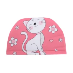 Unique Bargains Kid's Polyester Cat Pattern Swim Cap Rose Red White 1 Pc -Outdoor Sports Series GUEST ca72ea18 d920 483f aac0 036fbbd5ba9a