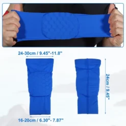 Unique Bargains 2pcs Elbow Brace Support Sleeve Elbow Pad Sleeve For Women Men Blue M Size