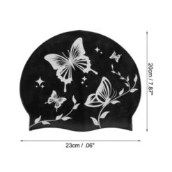 Unique Bargains Silicone Butterfly Vine Leaves Pattern Waterproof Swim Cap 1 Pc -Outdoor Sports Series GUEST cbbf8bd9 0bde 4db4 b6fe 8933b5bbdc31
