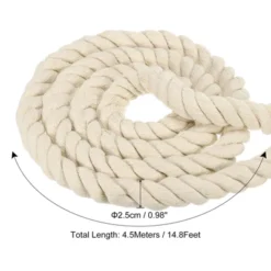 Unique Bargains Craft Railings Home Decor Tug Of War Cotton Soft Elastic Washable Rope 1 Pc