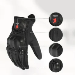 Unique Bargains Leather Cycling Riding Gloves Black 1 Pair -Outdoor Sports Series GUEST cc8d73d1 6eef 480d 8485 889ada8d6ff1