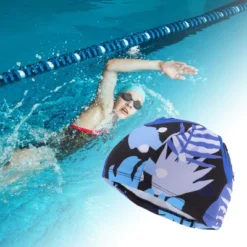 Unique Bargains Nylon Seaweed Print Swim Cap 1 Pc