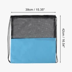 Unique Bargains Drawstring Backpacks Polyester Lake Blue 1 Pc