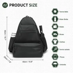 Unique Bargains Waterproof Separate Shoe Compartment Badminton Pickleball Tennis Backpack For 2 Rackets -Outdoor Sports Series GUEST ce76dbb3 f1e1 46be 9b25 4604cb0d0098