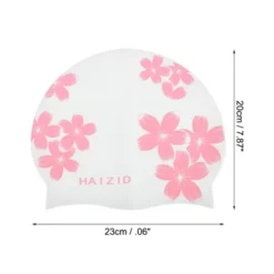 Unique Bargains Silicone Waterproof Swim Cap Pink White 1 Pc -Outdoor Sports Series GUEST d08886af b495 4a7a b2d4 f192e56385dc