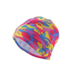 Unique Bargains Polyester Camouflage Pattern Swim Cap 5.91"x9.25" Red Blue Yellow 1 Pc -Outdoor Sports Series GUEST d0b25b4b 934e 498b aaf0 2f049789730b