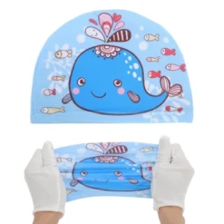 Unique Bargains Kid's Polyester Whale Pattern Swim Cap Blue 1 Pc -Outdoor Sports Series GUEST d1082af1 c822 420e 8511 8cb34d8679db