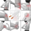 Unique Bargains Multiple Trigger Points Neck Shoulder Muscle Pain Ease PP TPE Handheld Back Massager White Orange 1 Pcs
