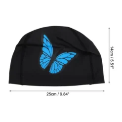 Unique Bargains Knitted PU Elastic Butterfly Pattern Swim Cap 1 Pc -Outdoor Sports Series GUEST d1f8fdc2 f13a 481d 9cb2 c5ff589354fd