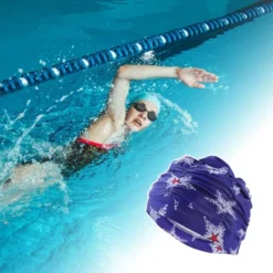 Unique Bargains Elasticity Large Stars Pattern Swim Cap 5.91"x9.25" 1 Pc