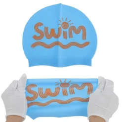Unique Bargains Kid's Silicone Letter Print Swim Cap 1 Pc -Outdoor Sports Series GUEST d569e92b dc4a 4ba4 a211 36acdfa3ba1c