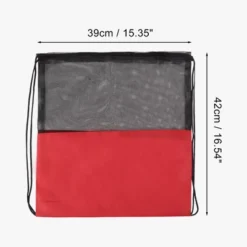 Unique Bargains Drawstring Backpacks Polyester Red 1 Pc