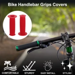 Unique Bargains Bike Handlebar Grips Covers 3.94" Red 1 Pair