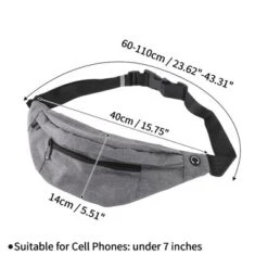 Unique Bargains Crossbody Fanny Pack With 4 Pockets Gray 1 Pc -Outdoor Sports Series GUEST d910be0b 22bc 49be a9c9 aea3eec90820