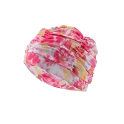 Unique Bargains Polyester Flower Pattern Swim Cap 5.91"x9.25" Pink White 1 Pc -Outdoor Sports Series GUEST db0c17cb 343d 445d 89b4 12f2990e963a