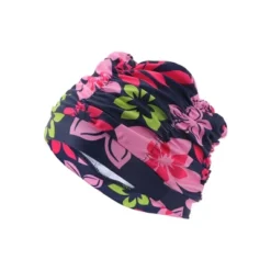 Unique Bargains Polyester Flower Pattern Swim Cap 5.91"x9.25" Navy Blue Red 1 Pc -Outdoor Sports Series GUEST db7b892f 3403 4c65 af93 8a332969c11d