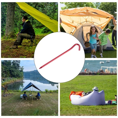 Unique Bargains Tent Stakes Hook Aluminum Alloy Heavy Ground Pegs For Camping Canopy 4 Unique Bargains Tent Stakes Hook Aluminum Alloy Heavy Ground Pegs For Camping Canopy - Image 4