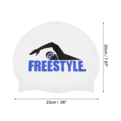 Unique Bargains Silicone Goggles Pattern Waterproof Swim Cap White Black Blue 1 Pc -Outdoor Sports Series GUEST e0133c8c 6cab 4919 bcf5 7d91d92abc51