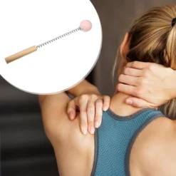 Unique Bargains Single Trigger Point Neck Shoulder Muscle Pain Ease Wood Spring TPR Handheld Neck Massager Pink 1 Pcs -Outdoor Sports Series GUEST e041683d bcbb 46c6 a9f0 701491bb7c30