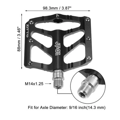 Unique Bargains Aluminum Alloy Rear Foot Peg Flat Pedal Footrests Fit 9/16 Inch Axles BMX MTB Bike Black 1 Pair 5 Unique Bargains Aluminum Alloy Rear Foot Peg Flat Pedal Footrests Fit 9/16 Inch Axles BMX MTB Bike Black 1 Pair - Image 5