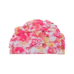 Unique Bargains Polyester Flower Pattern Swim Cap 5.91"x9.25" Pink White 1 Pc -Outdoor Sports Series GUEST e21551cd 5a49 41cf 9e66 db8160f27907