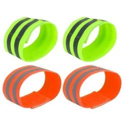 Unique Bargains High Visibility Arm Ankle Reflective Bands Orange Green 4 Pcs -Outdoor Sports Series GUEST e2c82d34 a88c 432a b9dc 9980eb490c25