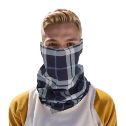 Unique Bargains Sunscreen Grid Pattern Face Scarf Mask Blue Gray 1 Pc -Outdoor Sports Series GUEST e4116003 6dd4 4ca5 af34 36a9197a725d