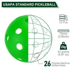Unique Bargains Durable Precision Technology Good Balance Application Pickleball Balls 12 Pcs