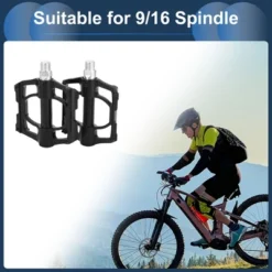 Unique Bargains Cycling Bike Pedal 9/16" Spindle Plastic For Road Mountain BMX MTB Bike Black