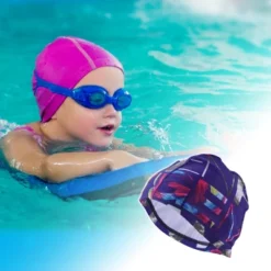 Unique Bargains Elasticity Word Pattern Swim Cap 5.91"x8.27" 1 Pc