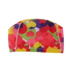 Unique Bargains Polyester Multicolor Hearts Pattern Swim Cap 5.91"x9.25" Yellow Red Green 1 Pc -Outdoor Sports Series GUEST e6b1d83f 380b 468c 991d 91423e4f46dd
