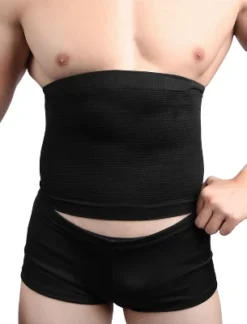 Unique Bargains Men Underclothes Slimming Waist Trimmer Belt Abdomen Belly Girdle Body Shaper Black M Size 1 Pc -Outdoor Sports Series GUEST e82a7ef1 a95b 470f ad52 6dd28c839905