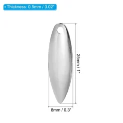 Unique Bargains Bright Finish DIY Willowleaf Bait Making Fishing Lure Blades 30 Pcs