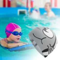 Unique Bargains Kid's Silicone Cartoon Pattern Swim Cap 1 Pc