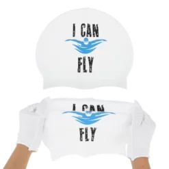 Unique Bargains Silicone Breaststroke Pattern Waterproof Swim Cap White Black Blue 1 Pc -Outdoor Sports Series GUEST e98adb02 5e1c 4fe8 85f1 9275389ce17d