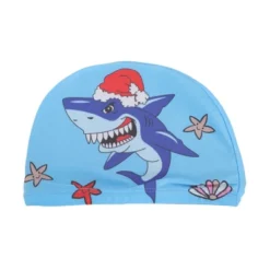 Unique Bargains Kid's Polyester Sharks Pattern Swim Cap Blue 1 Pc -Outdoor Sports Series GUEST eaea2ea0 19ab 47f1 ae6e 916a526185b4