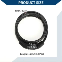 Unique Bargains Bicycle Lock Security Cable Lock 4 Digit Combination Chain Bike Lock Black -Outdoor Sports Series GUEST eaec90f9 c2fb 444e 9afc 10fb9c7b6b02
